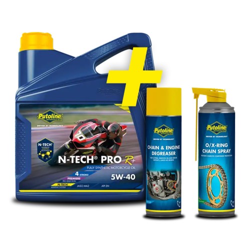 Putoline NTech ProR+ Road 5W/40 motorový motocyklový olej - 4L + Putoline sprej na řetěz O-RING - 50