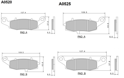 Sada brzdových destiček Nissin přední SUZUKI GSF 650 Bandit ABS rok 05-06