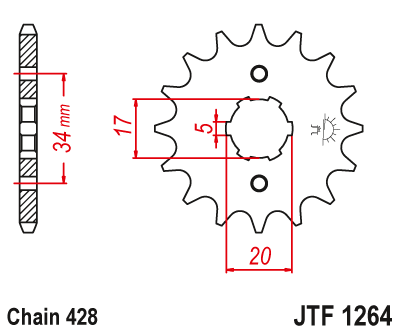 Řetězové kolečko HONDA CLR 125 W,X,Y Cityfly rok 98-03