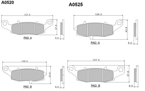 Sada brzdových destiček Nissin přední KAWASAKI VN 1500 Classic Tourer rok 98-02