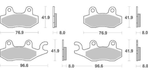 Sada brzdových destiček TRW Lucas SI přední YAMAHA YFM 700 R-V Raptor rok 06-14