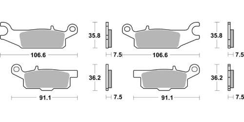 Sada brzdových destiček DP Brakes přední YAMAHA YFM 250 R-X Raptor rok 09-14