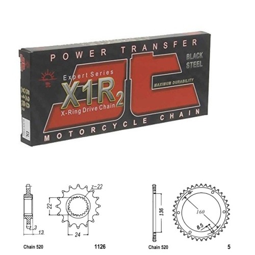 Řetězová sada JT X-ring APRILIA 650 Pegaso rok 92-97