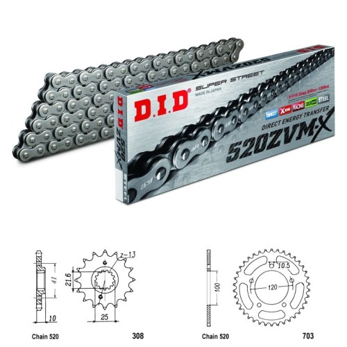 DID Řetězová sada D.I.D XX-ring APRILIA 660 Pegaso Strada rok 05-06