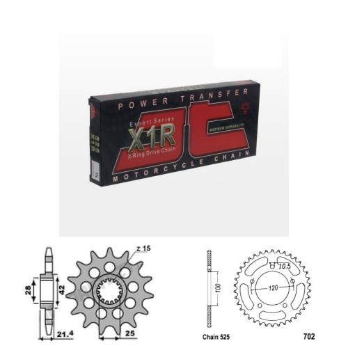 Řetězová sada JT X-ring APRILIA 750 Dorsoduro rok 07-16