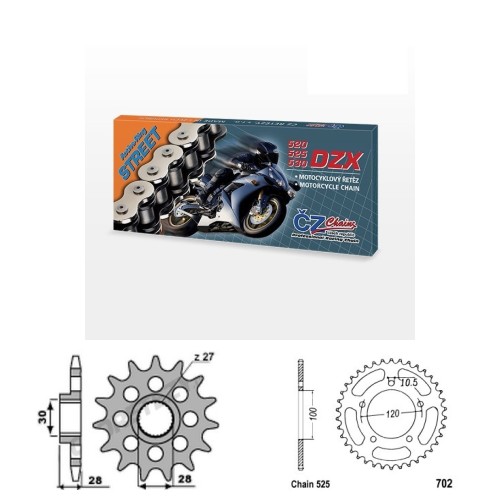 Řetězová sada s ČZ X-ring APRILIA 850 Mana rok 08-16