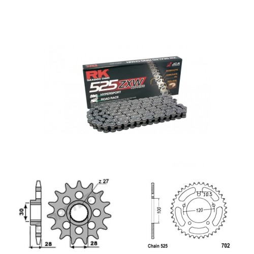 Řetězová sada RK ZW-ring APRILIA 850 Mana rok 08-16