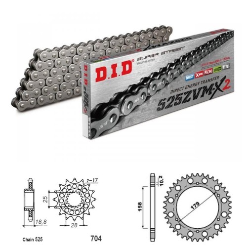 DID Řetězová sada D.I.D XX-ring APRILIA 1000 ETV Capo Nord rok 01-07