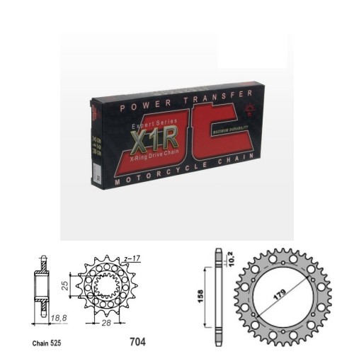 Řetězová sada JT X-ring APRILIA 1000 ETV Capo Nord rok 01-07