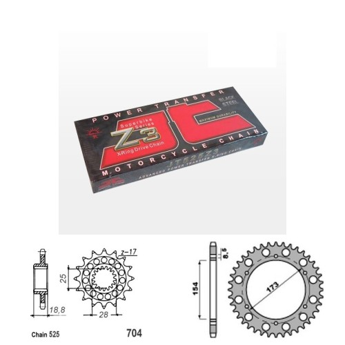 Řetězová sada JT ZX-ring APRILIA 1000 RST Futura rok 01-04