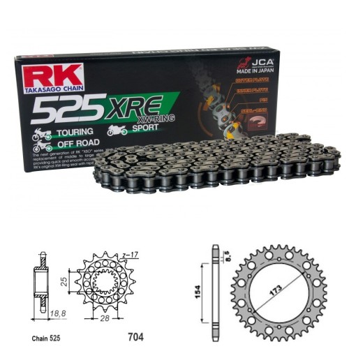 Řetězová sada RK W-ring APRILIA 1000 RST Futura rok 01-04