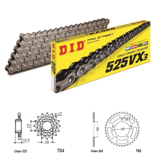 DID Řetězová sada D.I.D X-ring APRILIA 1000 RSV Tuono rok 03-05