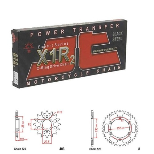 Řetězová sada JT X-ring BMW G 450 X rok 09-12