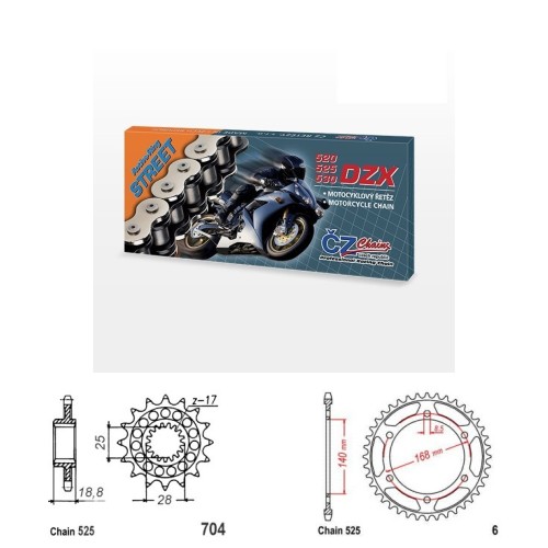 Řetězová sada s ČZ X-ring BMW F 800 GS rok 08