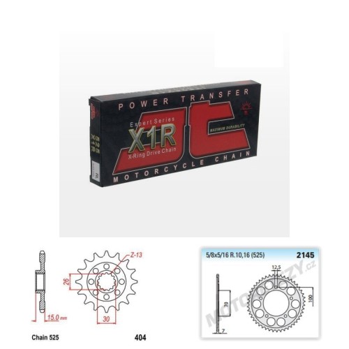 Řetězová sada JT X-ring BMW 1000 HP4 rok 12-15