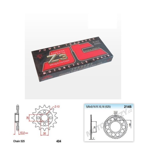 Řetězová sada JT ZX-ring BMW 1000 HP4 rok 12-15