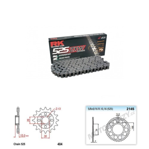 Řetězová sada RK ZW-ring BMW 1000 HP4 rok 12-15