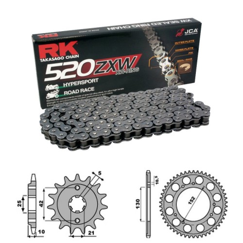 Řetězová sada RK ZW-ring CAGIVA 500 Canyon rok 99-01