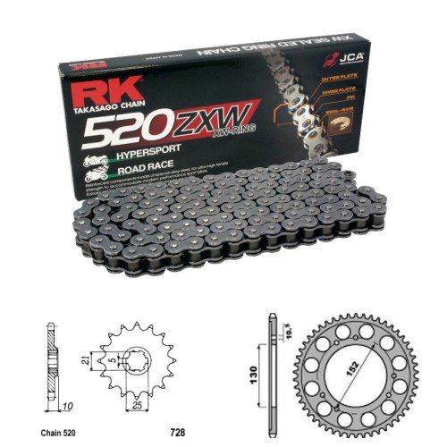 Řetězová sada RK ZW-ring CAGIVA 600 Canyon rok 96-99