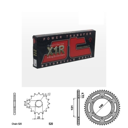 Řetězová sada JT X-ring CAGIVA 650 Raptor / V-Raptor rok 01-06