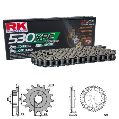 Řetězová sada RK W-ring CAGIVA 900 Elefant IE rok 93-97