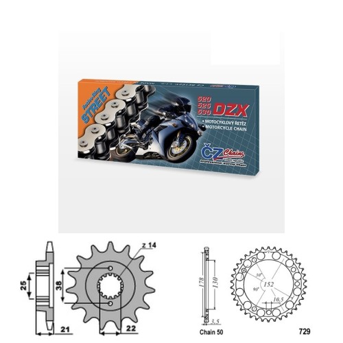 Řetězová sada s ČZ X-ring CAGIVA 900 Elefant IE rok 93-97