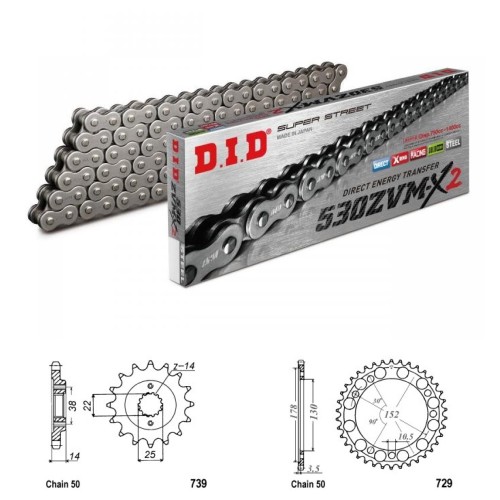 DID Řetězová sada D.I.D XX-ring CAGIVA 900 Grand Canyon rok 99