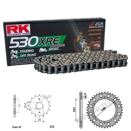 Řetězová sada RK W-ring CAGIVA 1000 Raptor / V-Raptor rok 01-04