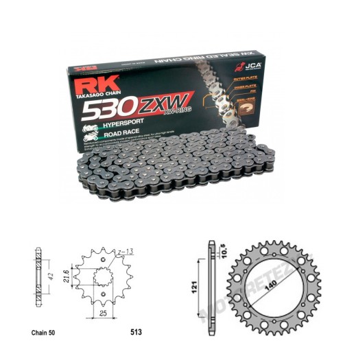 Řetězová sada RK ZW-ring CAGIVA 1000 Raptor / V-Raptor rok 01-04