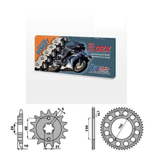 Řetězová sada s ČZ X-ring CAGIVA 500 Canyon rok 99-01