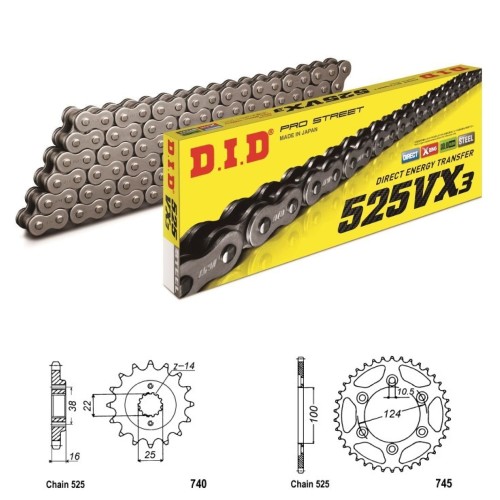 DID Řetězová sada D.I.D X-ring DUCATI 944 Sport Turismo ST2 (97-03) rok 97-03