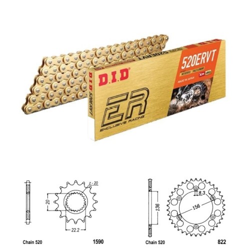 DID Řetězová sada D.I.D X.ring Exclusive Racing GOLD GAS GAS 250 F EC rok 11-15