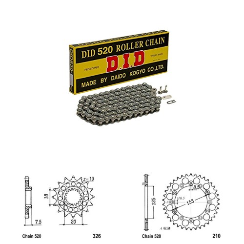 DID Řetězová sada D.I.D HONDA CR 125 R  rok 98-99