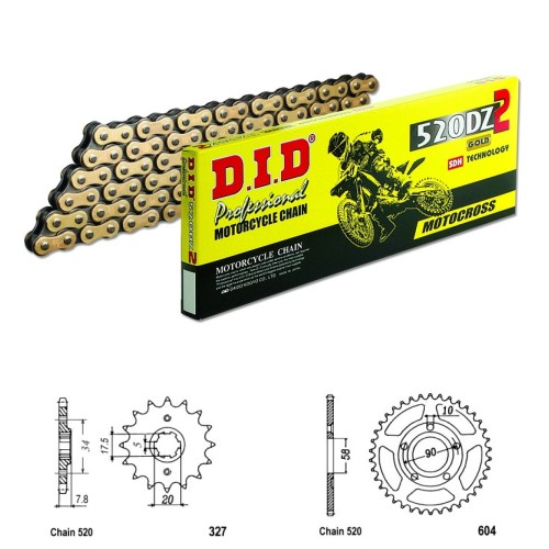 DID Řetězová sada D.I.D Special GOLD HONDA NSR 125R-R (93-98) rok 93-98