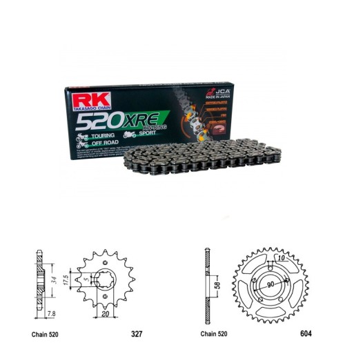 Řetězová sada RK W-ring HONDA NSR 125 R (99-01) rok 99-01