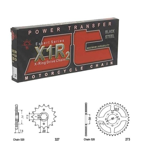 Řetězová sada JT X-ring HONDA XL 125 V Varadero rok 01-13