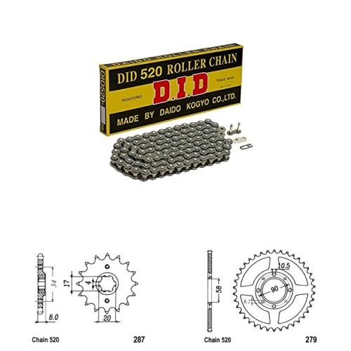 DID Řetězová sada D.I.D HONDA CB 250 Night Hawk rok 99-08