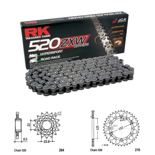 Řetězová sada RK ZW-ring HONDA CR 250 R rok 92-93