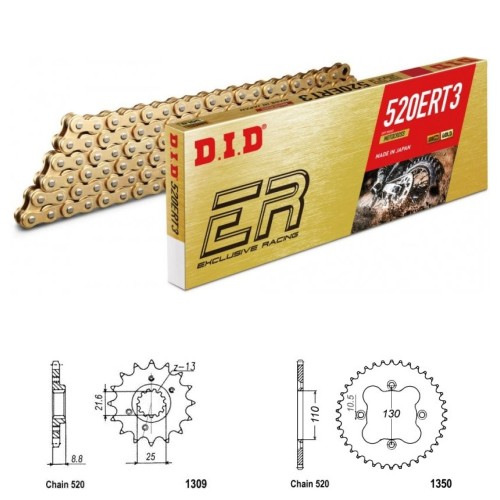 DID Řetězová sada D.I.D Exclusive Racing GOLD HONDA TRX 400 EX Sportrax rok 05-08