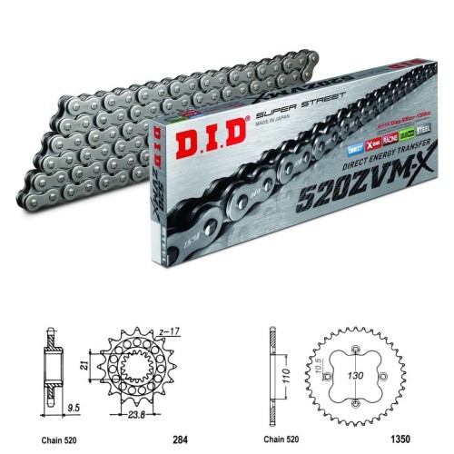 DID Řetězová sada D.I.D XX-ring HONDA TRX 450R rok 04-05