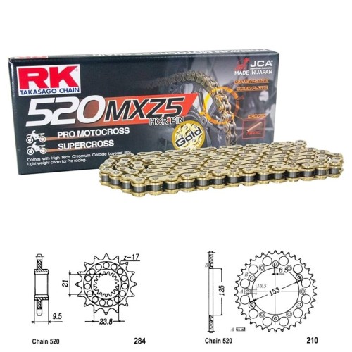 Řetězová sada RK MXZ5 GOLD HONDA CR 500 rok 92-01