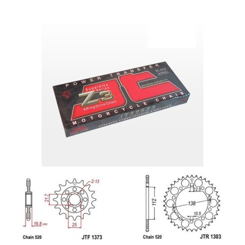 Řetězová sada JT ZX-ring HONDA NC 700 S rok 12-13
