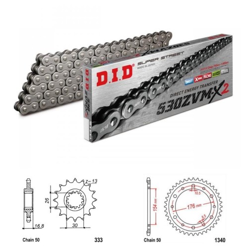 DID Řetězová sada D.I.D XX-ring HONDA VFR 750 rok 90-98