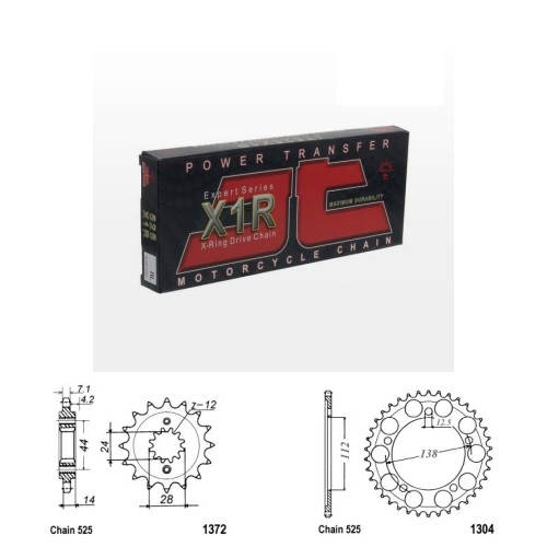Řetězová sada JT X-ring HONDA VT 750 Shadow rok 98-04
