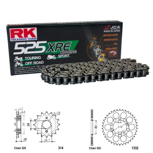 Řetězová sada RK W-ring HONDA XRV 750 Africa Twin rok 93-03