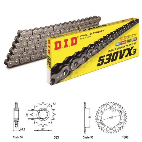 DID Řetězová sada D.I.D X-ring HONDA CBR 1000 RR Fireblade rok 08-16