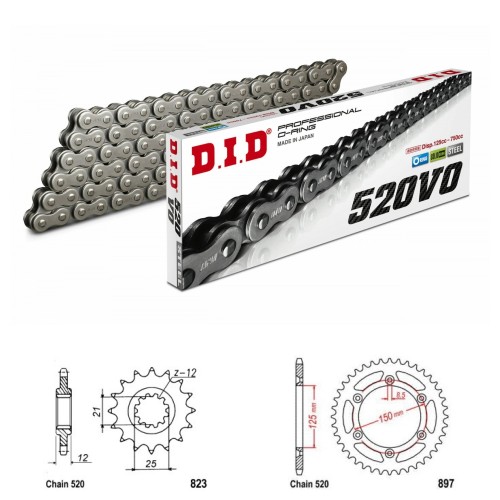 DID Řetězová sada D.I.D O-ring HUSABERG FS 650 e rok 04-08