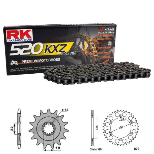 Řetězová sada RK KXZ Premium HUSQVARNA 250 TE (11-13) rok 11-13