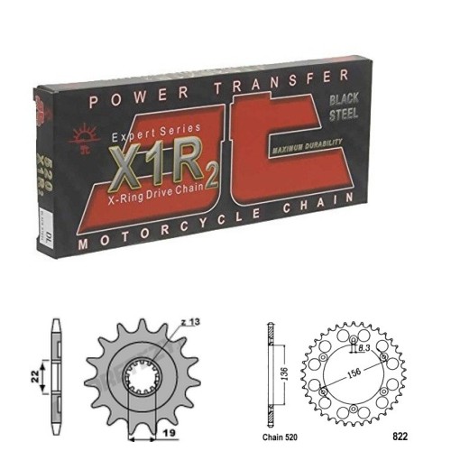 Řetězová sada JT X-ring HUSQVARNA 310 TE rok 11-13