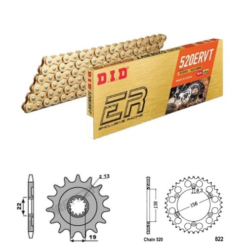 DID Řetězová sada D.I.D X.ring Exclusive Racing GOLD HUSQVARNA 310 TE rok 11-13